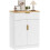 Homcom HOMCOM Sideboard Storage Cupboard with Drawer for Living Room Entryway White 2
