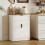 Homcom HOMCOM Sideboard Storage Cupboard with Drawer for Living Room Entryway White 9
