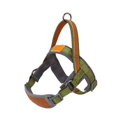(Green, M) Pet Vest Harness Dog Strap Adjustable Leash for Small Medium Large