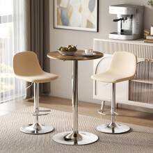 HOMCOM Round Bar Table, Swivel Bistro Table with Adjustable Height