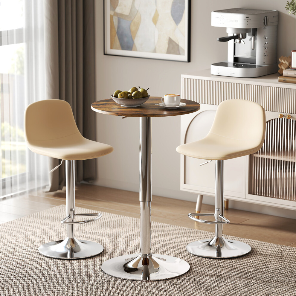 Homcom Round Bar Table, Swivel Bistro Table With Adjustable Height