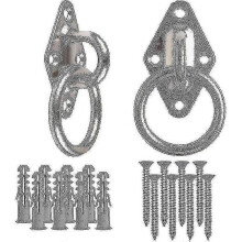 2pcs 80mmx50mm Mounting Hook for Wall Or Ceiling with Round Ring Stainless Steel - Bracket / Attachm