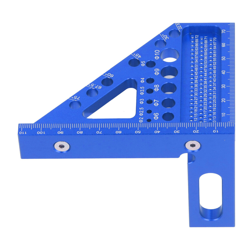 Aluminum Alloy Woodworking Triangular Ruler Multi-Angle Blue 4401385302196