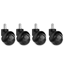Roues de Remplacement pour Chaise de Bureau 4 PièCes - Glissement Silencieux et Fluide - Roulettes de Chaise Roulante Robustes de 2 Pouces, Noires