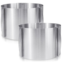 2 Moldes para Pasteles de 15 cm de Alto, Anillo Ajustable de 6 una 12 Pulgadas para Hornear Pasteles, Suministros para Hornear Mousse, Hacer Postres y