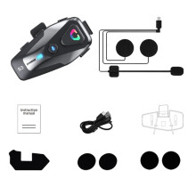 SOMAN Motorcycle Helmet Headset BT5.3 IPX6 1000Mah Stereo Noise Canceling Cycling Headphones with Hardwire Mic