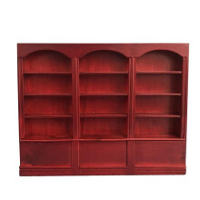 1/12 Scale Miniature House Display Cabinet Dolls House Furniture Glass Bookcase Red