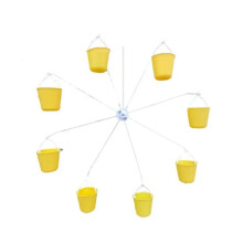 Wheel Bird Feeder Pet Bird Foraging Toys 8 Feeding Buckets with Food Dispenser for Indoor Outdoor