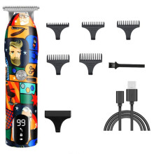 Tondeuse à Cheveux de Barbier Rechargeable Graffiti Machine de DéCoupe de Finition éLectrique Tondeuse à Barbe Rasoir