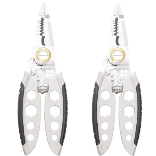 7 Inch Multipurpose Wire Stripper,Heavy Duty Electrical Wire Stripping Tool, Wire Strippers and Crimping Tool 2 Pack