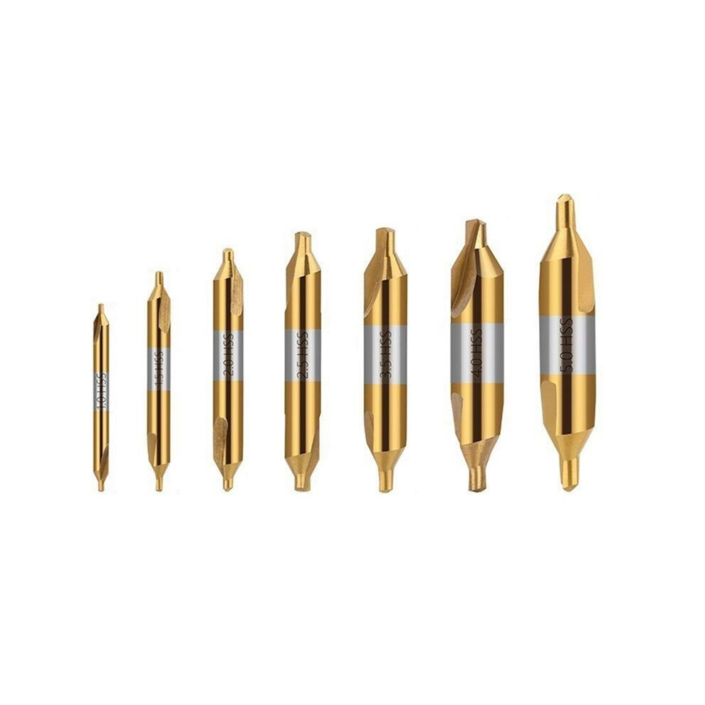 High-Speed Steel Center Drill 7-Piece Set 1.0Mm 1.5Mm 2.0Mm 3.5Mm 4.0Mm 5.0Mm For Lathe Metal Processing 6033556440161
