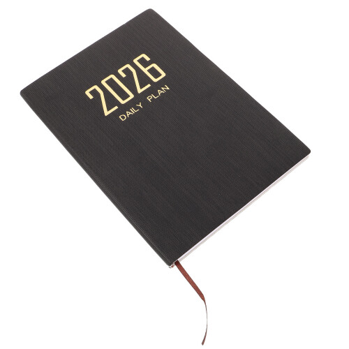 3Pièces Agenda 2026 A5 PU Noir Planification Hebdomadaire 2