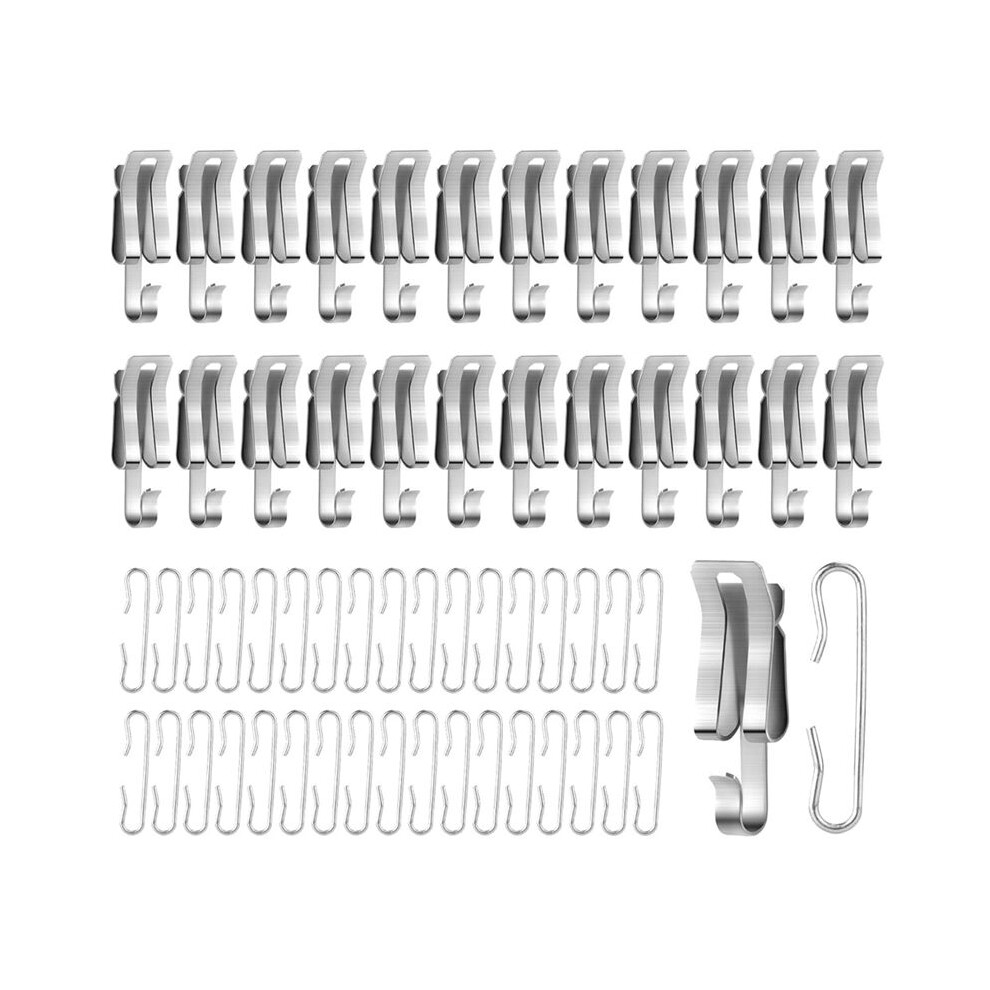 50Pcs Heat Cable Roof Clips And Spacers, Metal De Icing Cable Hooks And Spacers Set Outdoor Gutter Heat Tape Clips 4711684885086