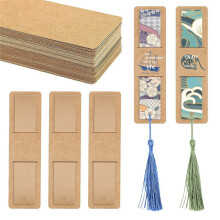 100 Stycken Resin BokmäRkeshåLlare BokmäRkesäRmar med Klara DIY Akryl BokmäRken FäRgglada BokmäRkeshäNge för DIY