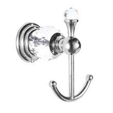Crystal Towel Hook, Silver Robe Hooks, Bathroom Hand Towel Wall Hanger for Clothes Closet Wall Mounted Kitchen