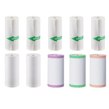 10 Rollen Thermopapier, Selbstklebendes Aufkleberpapier, für -Aufkleber-Belegdrucker, Tragbarer Thermo-Taschendrucker