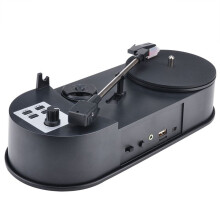 Draagbare Fonograaf 33/45RPM Draaitafelspeler-Converter Bewaar Vinylmuziekrecords op MP3 TF-Kaart/USB Ingebouwde Luidspreker
