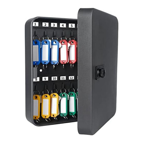 Key Cabinet with Combination Lock Wall-Mounted Key Storage Box with Resettable Combination Black Digital Security Box