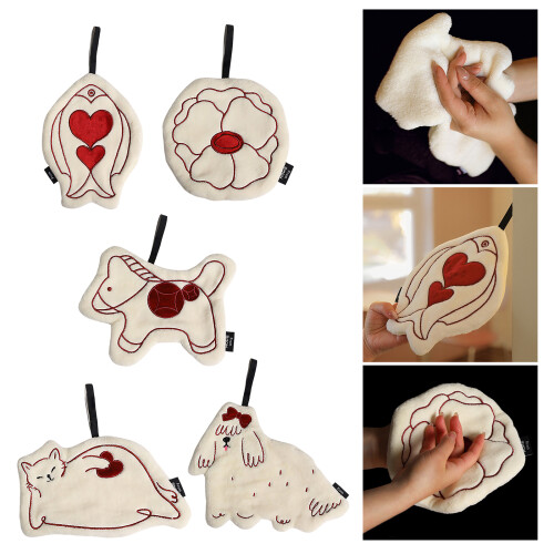 Heavy Duty Hanging Dish Towel Polyester Fabric Thick-lucky cat 2