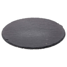 Slate Round Cheese Board, Natural Stone Tray for Serving Cheese, Charcuterie, Sushi, Appetizers, and Mor
