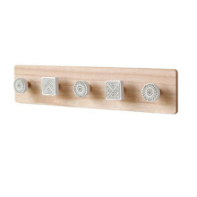 Wall Mounted Coat Rack,Entryway Hanging Coat Rack,Wood Coat Rack with 5 Hooks Rail for Coat, Scarf, Bag, Towel