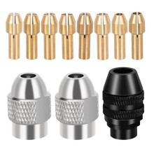 Juego de Pinzas para Portabrocas de 10 Piezas, Reemplazo de Tuerca de Taladro de RotacióN RáPida de LatóN de 1/32 Pulgadas A 1/8 Pulgadas 4485 4486