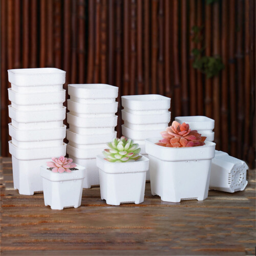 10pcs Flower Pots Design Specifically Plant Containers-White M 2