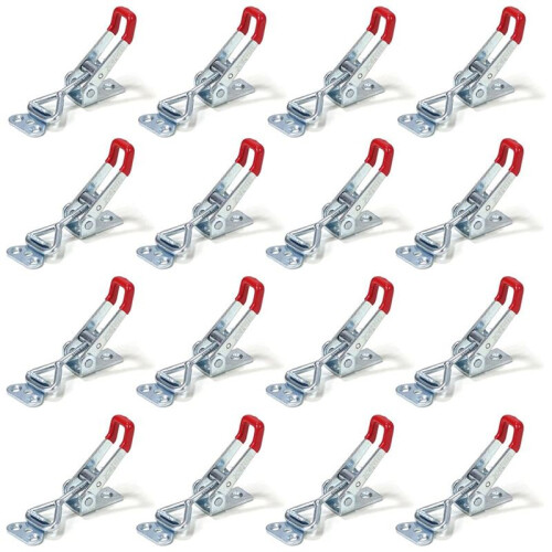 20332-P2 Pull Action  Toggle Clamp 4001 - 220 Lb Holding Capacity with Red Vinyl Handle Grip, 16 Pack