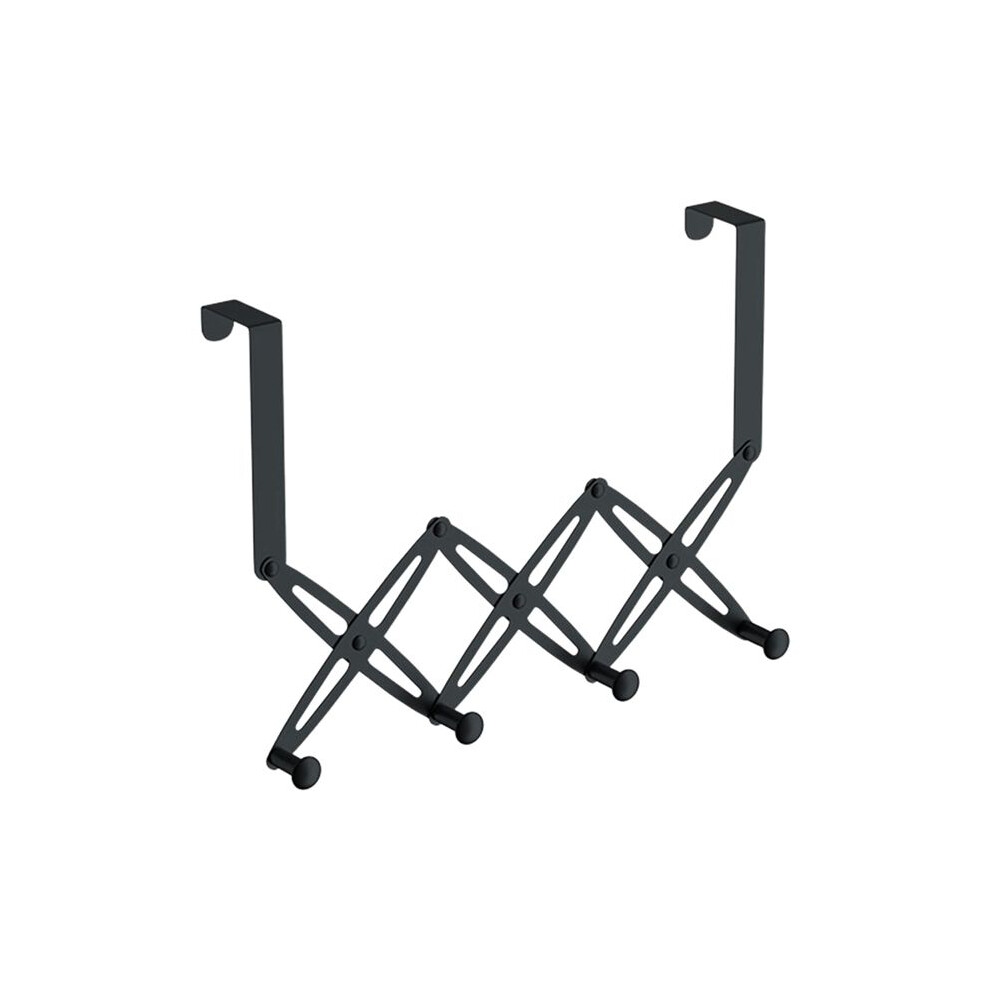 Over The Door Hooks,Retractable Stainless Steel Over The Door Hanger,Expandable Towel Coat Rack Hanging Four Hooks 6033027397369