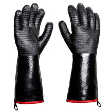 BBQ Gloves - 1472F Thicken Heat Resistant Gloves W/S-Hook 14 in Kitchen Oven Mitts Waterproof Grill Gloves