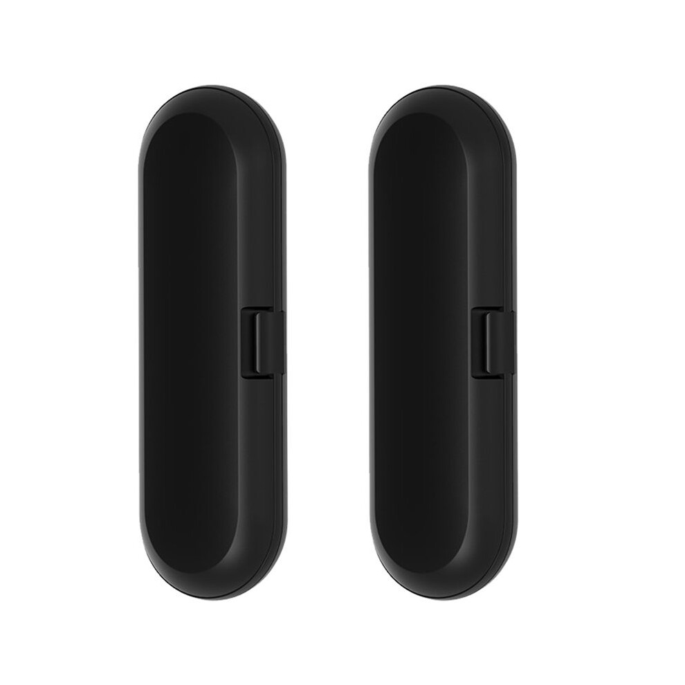 Semoic 2Pcs Protable Electric Toothbrush Travel Box Storage Case For Universal Toothbrush Handle Tooth Brush Heads Holder,Black