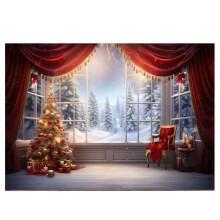 210x150cm Christmas Background Cloth Christmas Window Children Photo Studio Photo Photography Backdrops,D