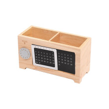 Porte-Stylo Calendrier Multifonctionnel Bureau BoîTe de Rangement Bureau Ornements de Bureau BoîTe de Rangement en Bois D'éRable