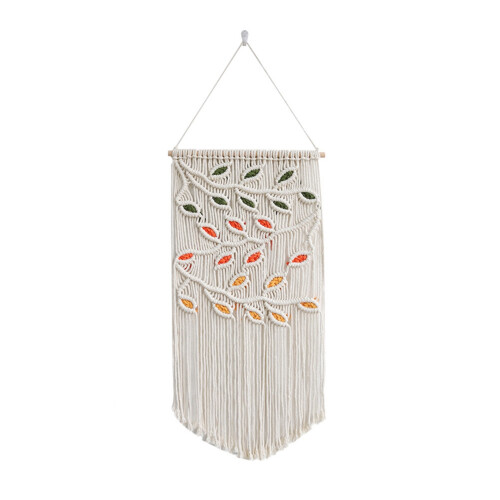 Leaves Macrame Wall Hanging Green Leaf Macrame Wall Hanging Boho Wall Decor Yarn Wall Hanging  Handmade A