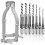 7 Pcs Square Hole Drill Bit with 1 Square Hole Drill Bit Adapter Mortising Chisel Set, Power Tool for Drill Machines 2
