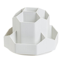 Portapenne da Scrivania, Organizer da Scrivania Girevole a 360 Gradi con 9 Slot, Accessori per Organizzatori di Penne (Grigio)