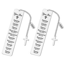 2PCS Christian Bookmarks Gifts, 2024 Christian Gifts Inspirational Bookmarks Greeting, Religious Church Gift