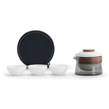 1 Bowl 3 Cups Tea Cup Set Household Tea Making Travel Tea Set Outdoor Portable Bag Chinese Tea Set Supplies, A