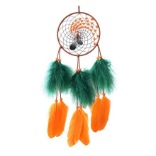 Dream Catcher Dreamcatcher-Laranja Outono Quente com Penas de Ganso e Penas de Peru, Feito à MãO para DecoraçãO de Quarto de Casa