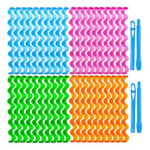 40 Stuks Heatless Waves-Haarkrulspelden, Geen Hitteschade Golvende Haarkrulspelden met 2 Sets Stylinghaken, Hitteloze Krullen