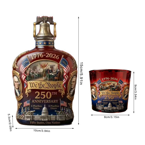 Handcrafted 250th Anniversary Bourbon Glass Set Commemorative 2