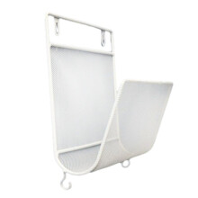 Porte-Livres en Fer Porte-Journaux en MéTal ÉTagèRe Murale ÉTagèRes de Rangement Murales Bureau Style Simple Blanc