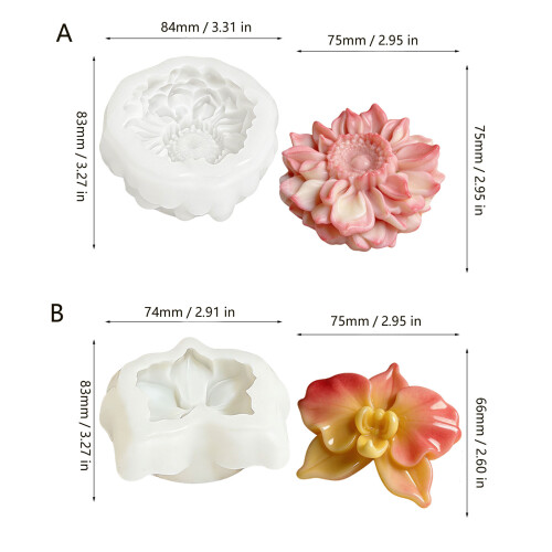 3D Flower Silicone Cake Molds For Crafting-Single Phalaenopsis 2