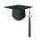 Graduation Bachelor Cap 2026 Multi-dark green Children model 1