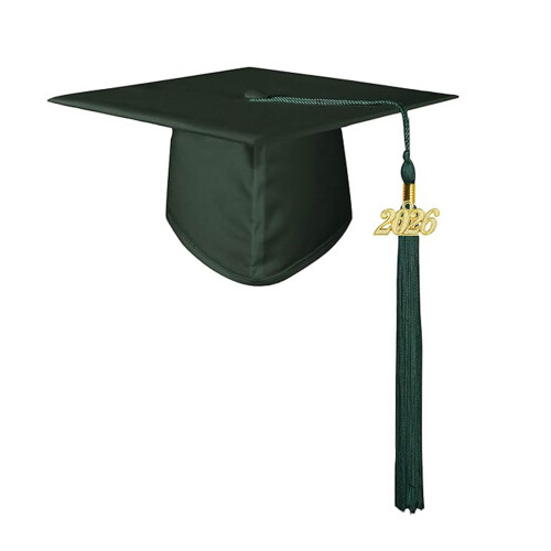 Graduation Bachelor Cap 2026 Multi-dark green Children model