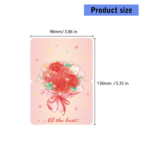 8Pieces Foldable Flower Pattern Greeting Card Thank You Messages 2