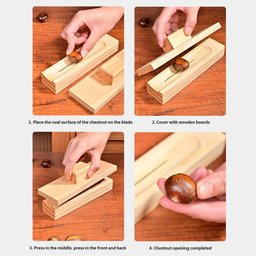 Wood Chestnut Opener With Ergonomic Handle Manual Walnuts 2