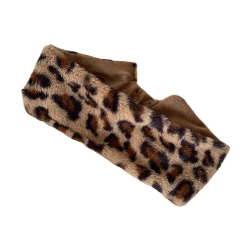 Plüsch-Haarband mit Retro-Leoparden-Muster, winddicht,-Sekt