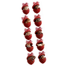 Set of 10 Red Acrylic Forest Themed Ornaments Featuring Animal