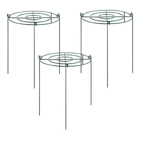 3 Sets Peony Support Cage, Grow Through Hoops Grids with 4pcs Legs,Plant Support Brace,Flower Strong Support Ring